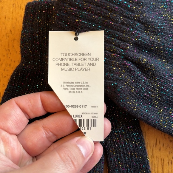 NWT MIXIT TouchTech Gloves. Black with multi shimmer color throughout. - Picture 6 of 6